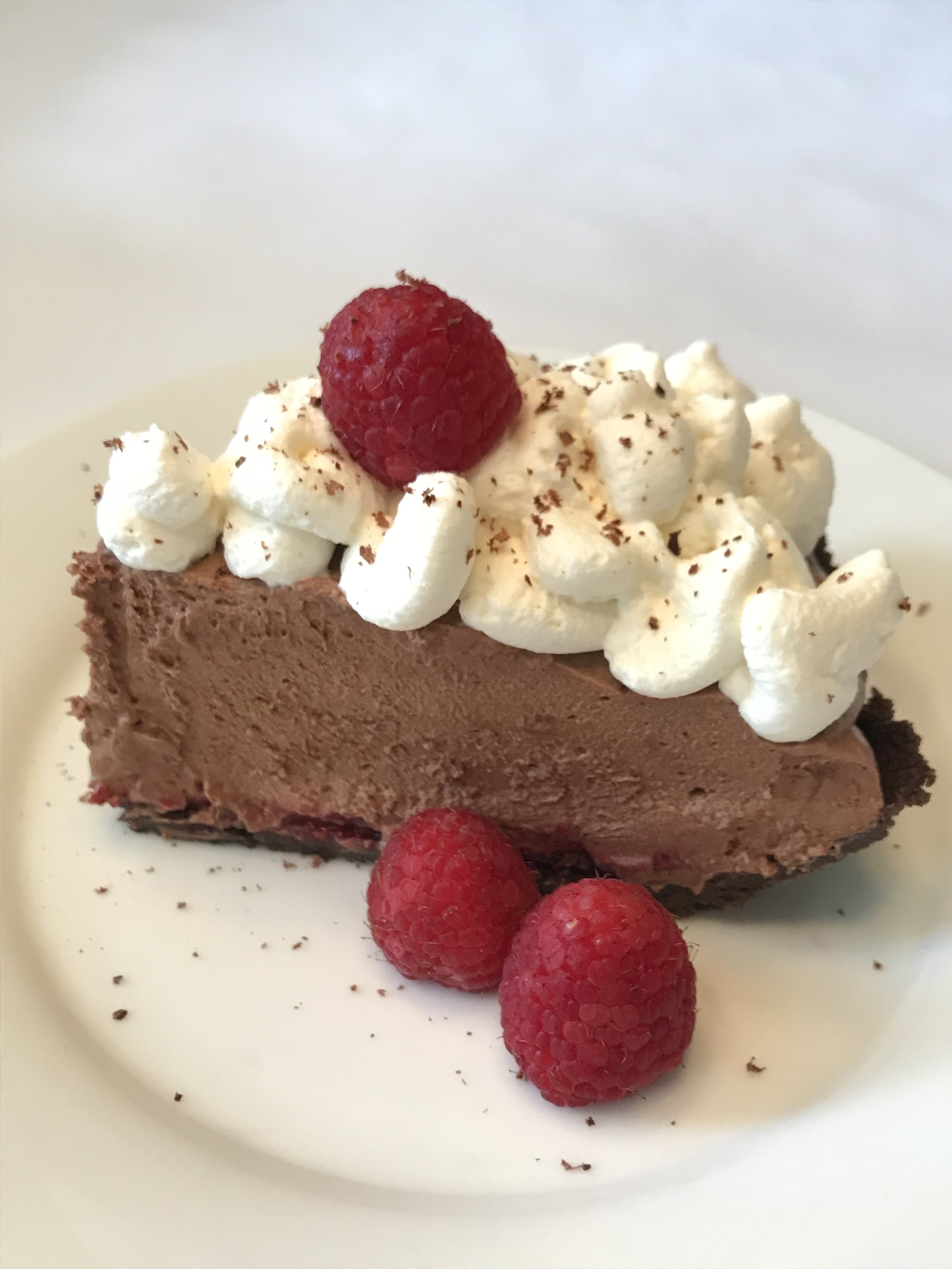 Raspberry Chocolate Mousse Pie